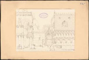 Porta della Carta am Palazzo Ducale (Dogenpalast), Venedig: Perspektivische Ansicht