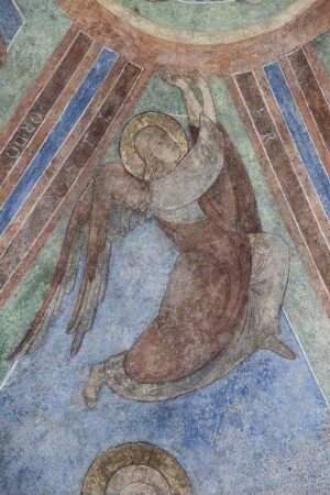 Das neue Jerusalem — Die Huldigung des apokalyptischen Lammes — Christus zwischen fünf Heiligen — Engel