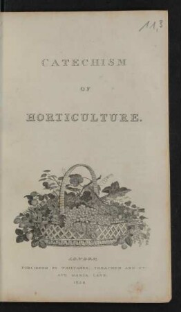 Vol. 11,3: Catechism of horticulture