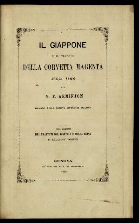 Il Giappone e il viaggio della Corvetta Magenta nel 1866