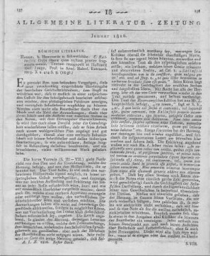 Sallustius Crispus, G.: Opera. Textum recognovit et illustravit G. Lange. Halle: Hemmerde & Schwetschke 1815