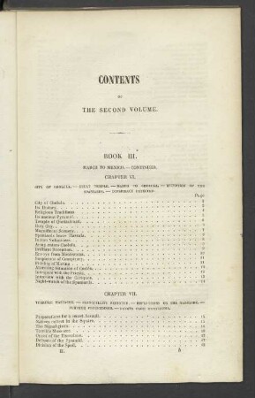 Content of the second volume