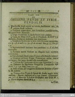 Cap. III. De Origine Feudi Et Iuris Feudalis