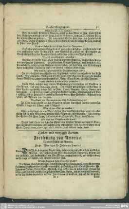 Sieben und vierzigste Lection. Fortsetzung von America