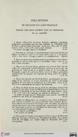 Collection des travaux sur l'art français