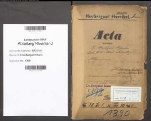 Schultze; Karl, Markscheider; Prüfungs- u. Personalakten Band 1