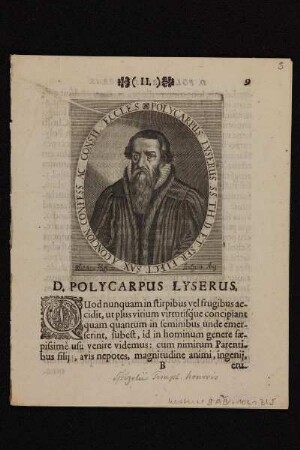 Bildnis des Polycarpus Lyserus