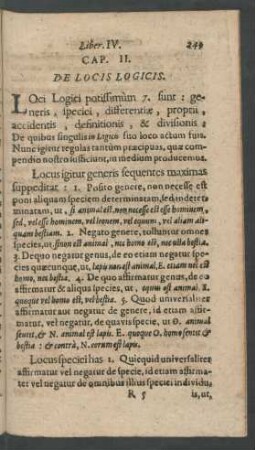 Cap. II. De Locis Logicis.