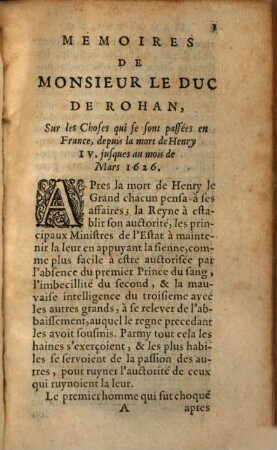 Les Memoires Du Duc De Rohan