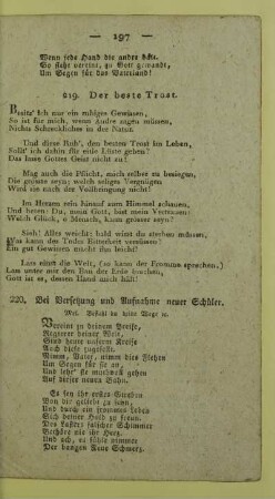 220. Bei Versetzung und Aufnahme neuer Schüler