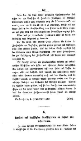 Hundert und dreißigstes Sendschreiben an Lehrer und Lehrerinnen
