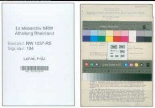 Entnazifizierung Fritz Lohre , geb. 06.09.1895 (Lehrer)