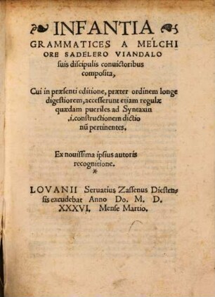 Infantia grammatices