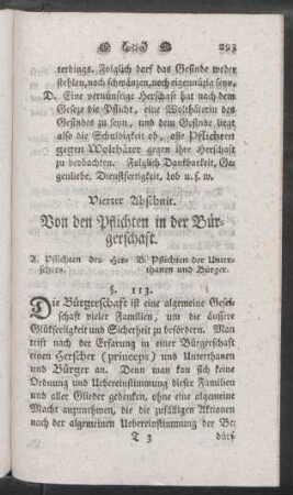 Vierter Abschnit. Von den Pflichten in der Bürgerschaft