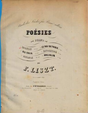 Buch der Lieder = Poésies : für Piano allein, 1. Loreley. - Pl.Nr. S.3021. - 10 S.