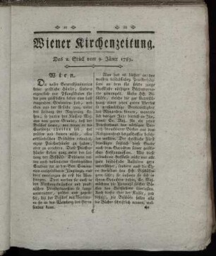 Das 2. Stück vom 9. Jäner 1789.