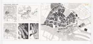 Revitalisierung des Hamburger Hafens Schinkelwettbewerb 1989: Stadtpläne 1:5000, Strukturskizze, Modellansicht