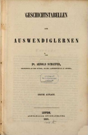 Geschichtstabellen zum Auswendiglernen