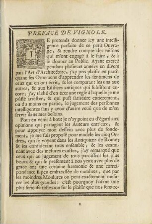 Preface de Vignole