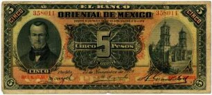Geldschein, 5 Pesos, 23.11.1910
