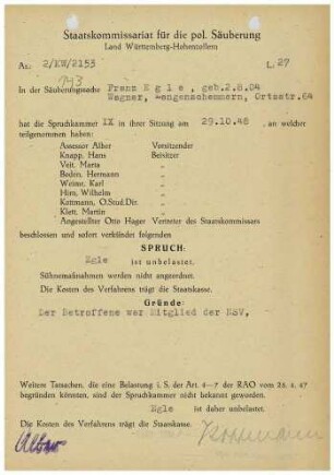 Egle, Franz
