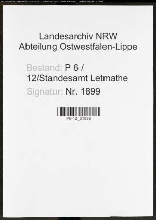 Sterberegister Standesamt Letmathe