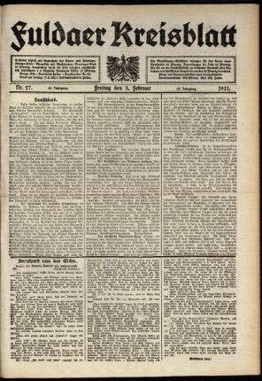 Ausgabe vom Freitag, den 03. Februar 1911.