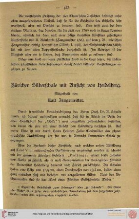 Züricher Silberschale mit Ansicht von Heidelberg