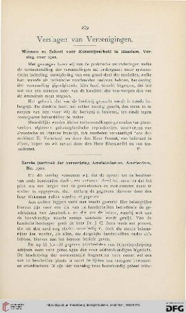 Verslagen van Vereenigingen