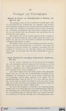 Verslagen van Vereenigingen