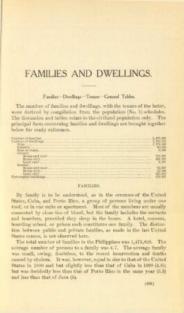 Families and Dwellings