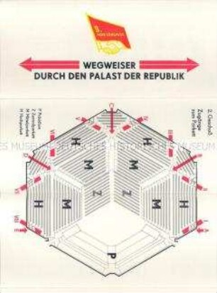 Wegweiser durch den Palast der Republik für Delegierte des 9. FDGB-Kongresses