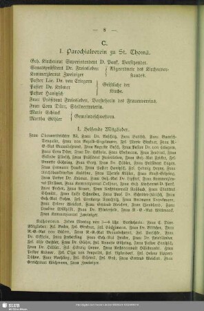 I. Parochialverein zu St. Thomä