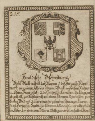 [Heraldische und Historische Beschreibung des Herzogthums Steymark]