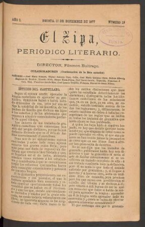 1877,1,19: año 1, número 19 (13 de diciembre de 1877)