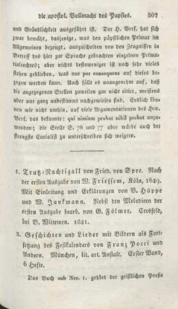 307-313 [Rezension] Spee, Friedrich von, Trutz-Nachtigall