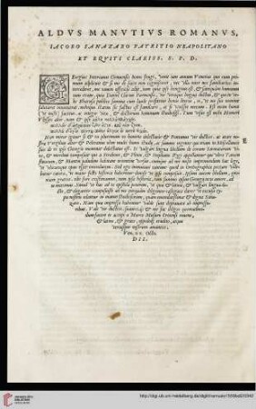 Aldus Manutius Romanus