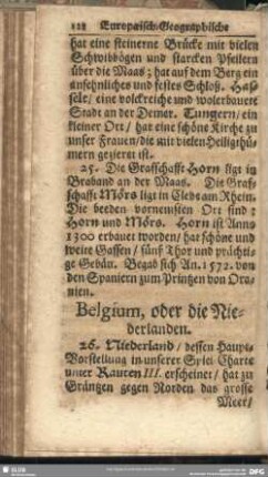 Belgium, oder die Niederlanden