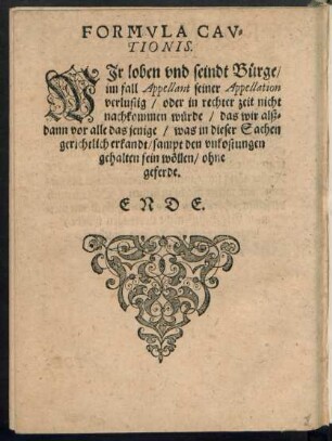 Formula Cautionis.