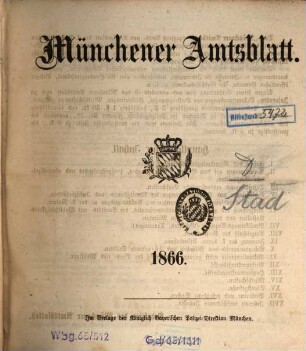 Münchener Amtsblatt. 1866