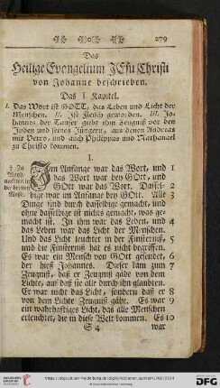 Das Heilige Evangelium von Jesu Christi von Johanne beschrieben
