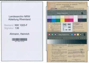 Entnazifizierung Heinrich Ahmann , geb. 09.08.1918 (Verwaltungsangestellter)