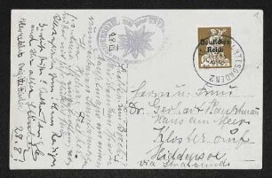 Brief von Hedwig Fischer, Samuel Fischer, Brigitte Bermann Fischer und Hans Reisiger an Gerhart Hauptmann und Margarete Hauptmann