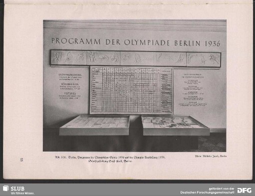 Programm der Olympischen Spiele 1936 auf der Olympia-Ausstellung 1935