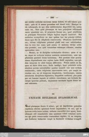 [XVII.] De Unitate Ecclesiae Evangelicae.