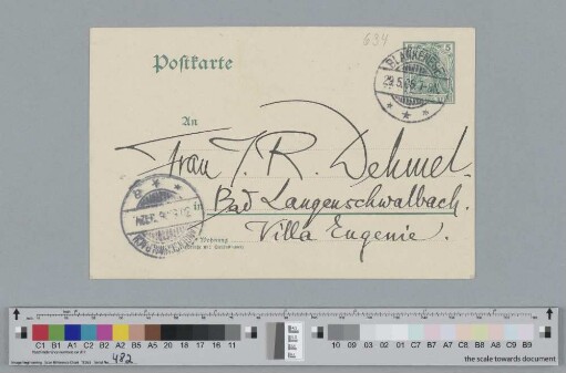Postkarte an Ida Dehmel
