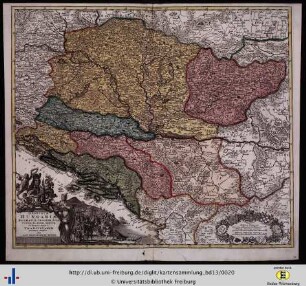 Regnorum Hungariae, Dalmatiae, Croatiae, Sclavoniae, Bosniae, Serviae, ... Transylvaniae novissima delineatio.