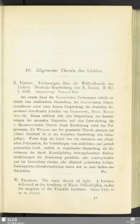 10. Allgemeine Theorie des Lichtes