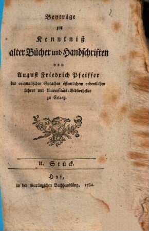 Beyträge zur Kenntniß alter Bücher und Handschriften, 2