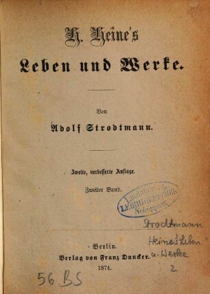 H. Heine's Leben und Werke. 2